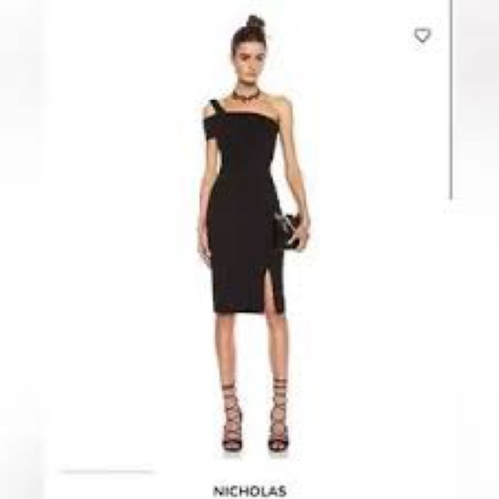 NICHOLAS Elegant Black One-Shoulder Dress